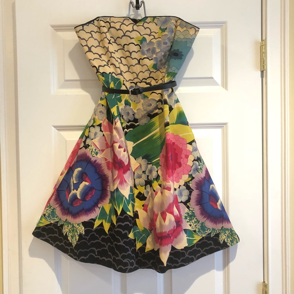 Moulinette Soeurs Floral Strapless Dress